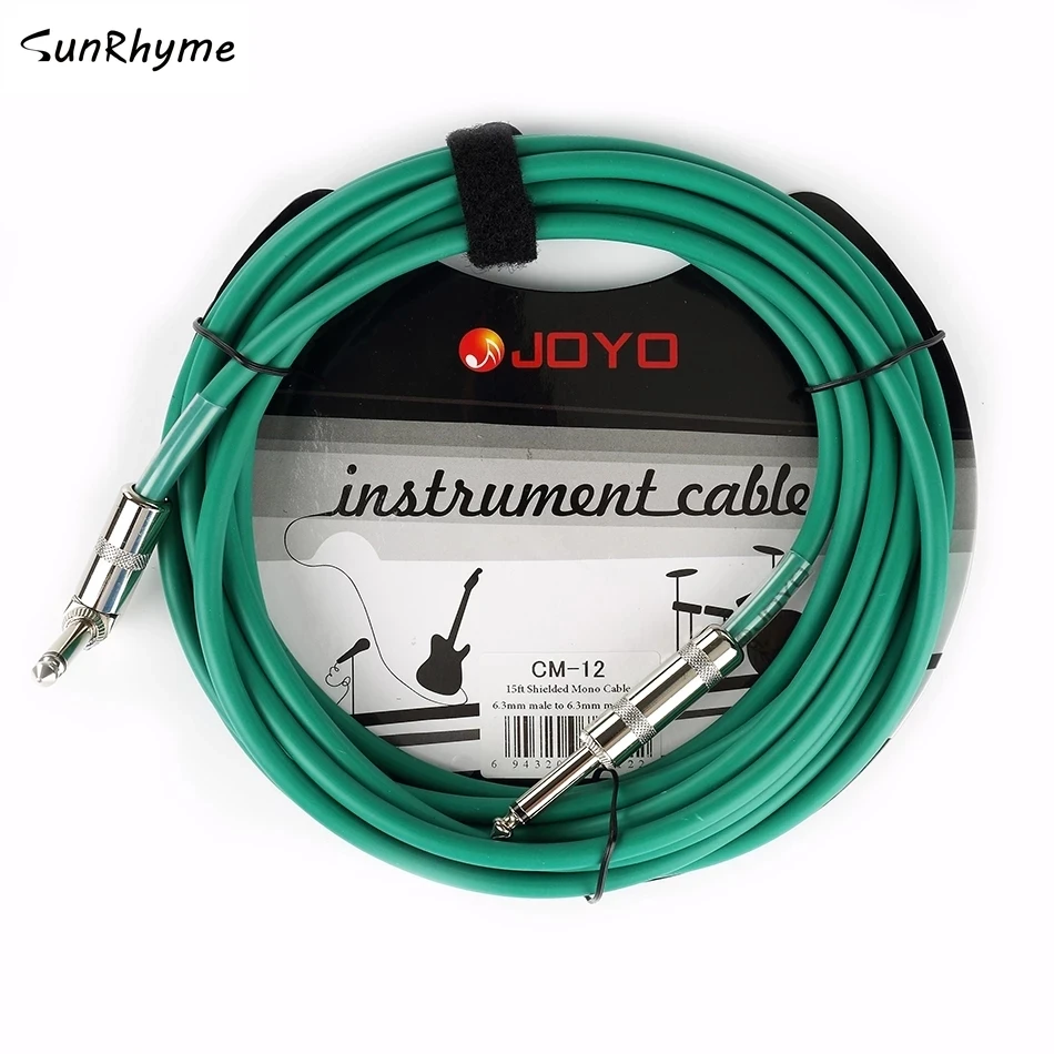 JOYO CM-12 Electric Guitar Bass Keyboard Cable 90 degree Shielded Mono 6.3mm Male Angled Metal Plug