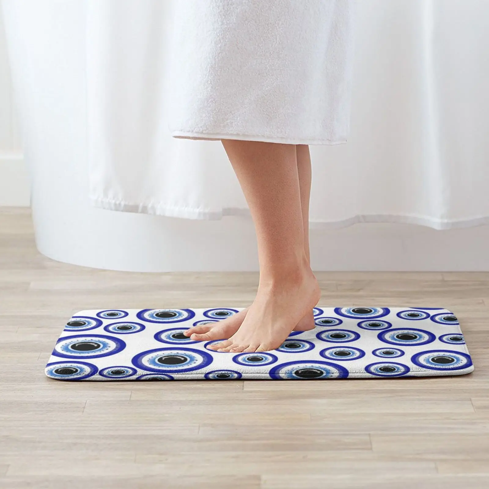 Evil Eye Mati Mat Rug Carpet Scattered Mat Rug Carpet Anti-Slip Floor Mats Bedroom Evil Eye Mati Mataki Superstition Greek Mati