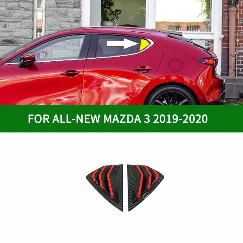 

Carbon Fiber pattern black Side after Window trim decoration Posterior triangle Trims For THE ALL-NEW MAZDA 3 Hatchback 2019-20