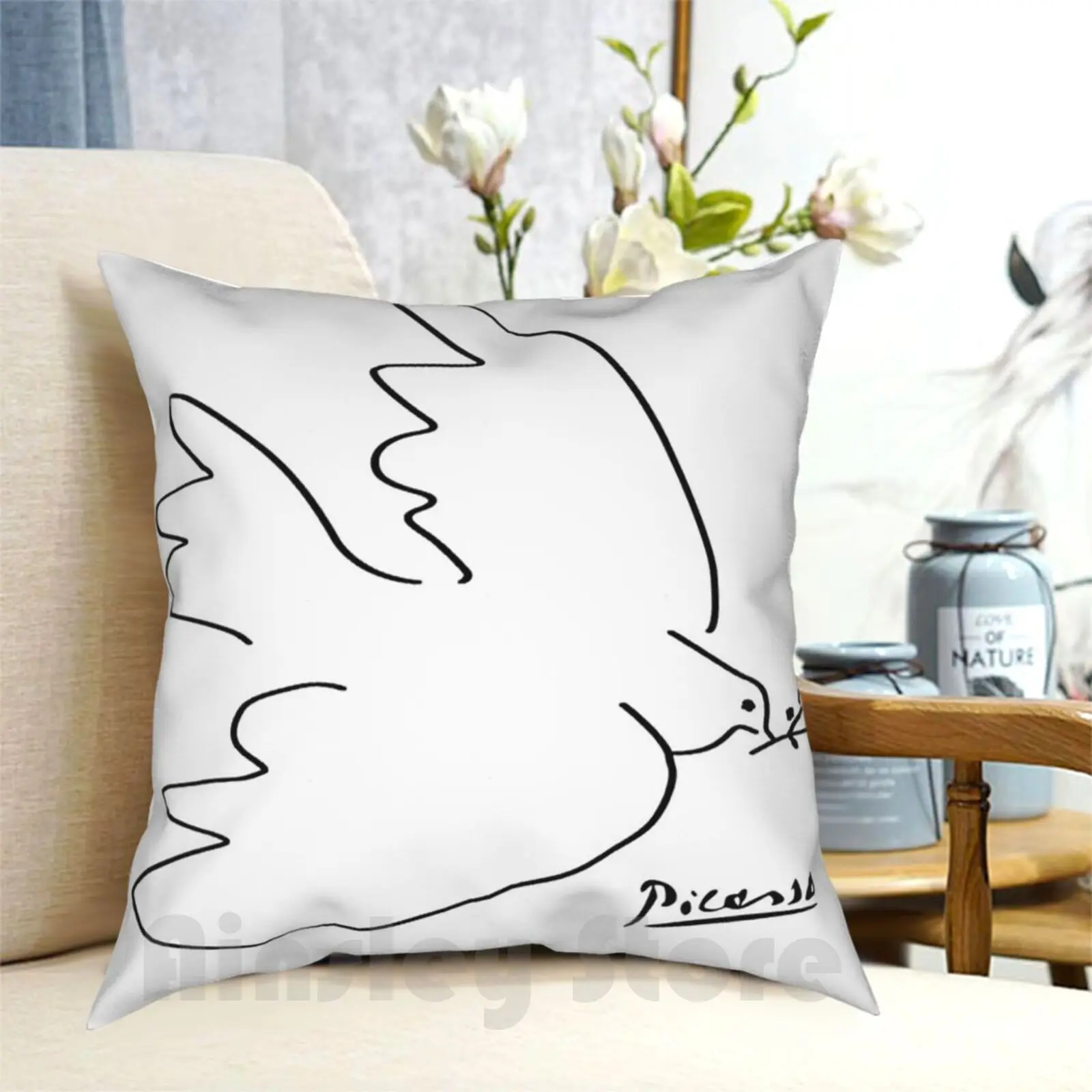 Picasso-funda de almohada con estampado de paloma de la paz, funda de almohada suave DIY para el hogar, Picasso Pablo Picasso Pablo Ruiz Picasso Cubism