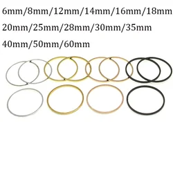 8-60mm Brass Round Closed Rings Fits Big Circle Earring Hoops Wires Connectors Pendants For DIY Ear Jewelry Making Accessorie