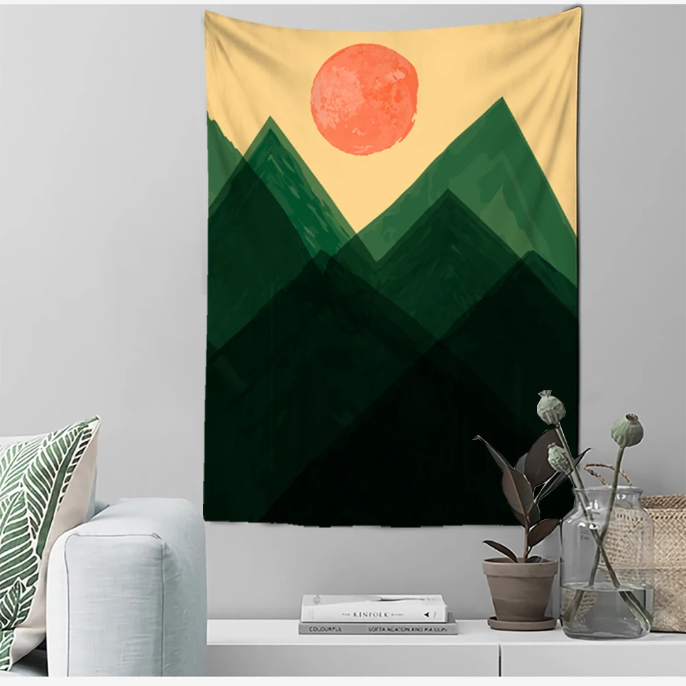 Nature Landscape Tapestry Wall Hanging Aesthetic Trippy Hippie Tapestries Beach Towel Shawl Throw Sheet Home Room Decor