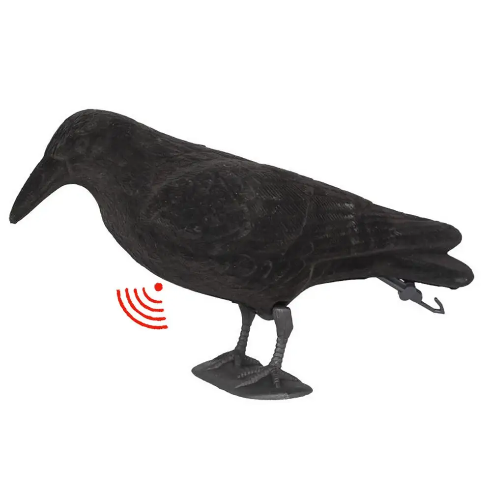 Artificial Crow With Sound Flocking Vocal Decorative Scaring Bird Tool Simulation Crow Halloween Party Decor Props