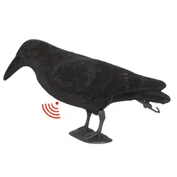 Artificial Crow With Sound Flocking Vocal Decorative Scaring Bird Tool Simulation Crow Halloween Party Decoration Props