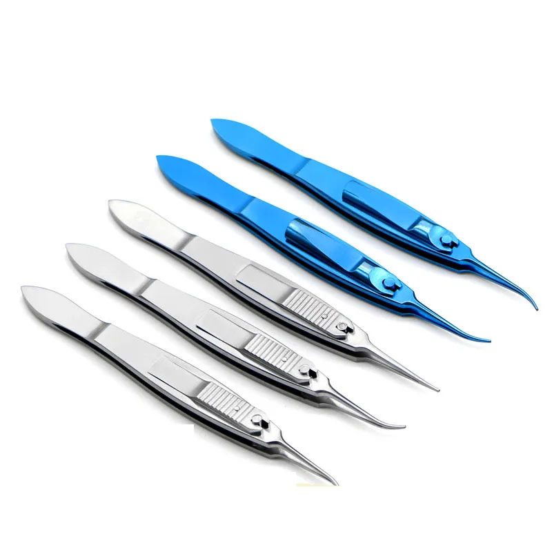 Strabismus Tweezers Micro Tweezers Strabismus Tweezers Beauty Tweezers Ophthalmology Microscope Tooth Lock Type Surgical Instrum