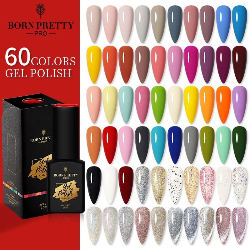 BORN PRETTY Pro Gel Nail Polish 15ml Nails Gel Soak Off Vernis Semi Permanent Gel Polish Color Trubuty Series All for Manicuring