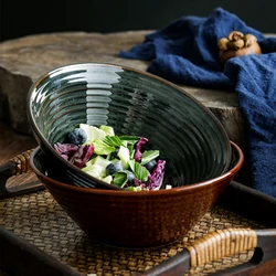 Ciotola per ramen smaltata con forno in ceramica LingAo, ciotola per zuppe, ciotola per noodle, giapponese