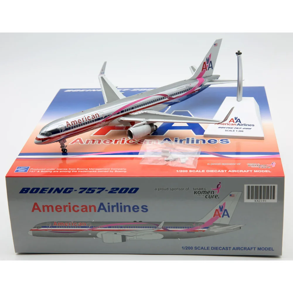 

1:200 Alloy Collectible airplane JC Wings XX2191 American Airlines Boeing B757-200 Diecast Aircraft Jet Model N664AA With Stand