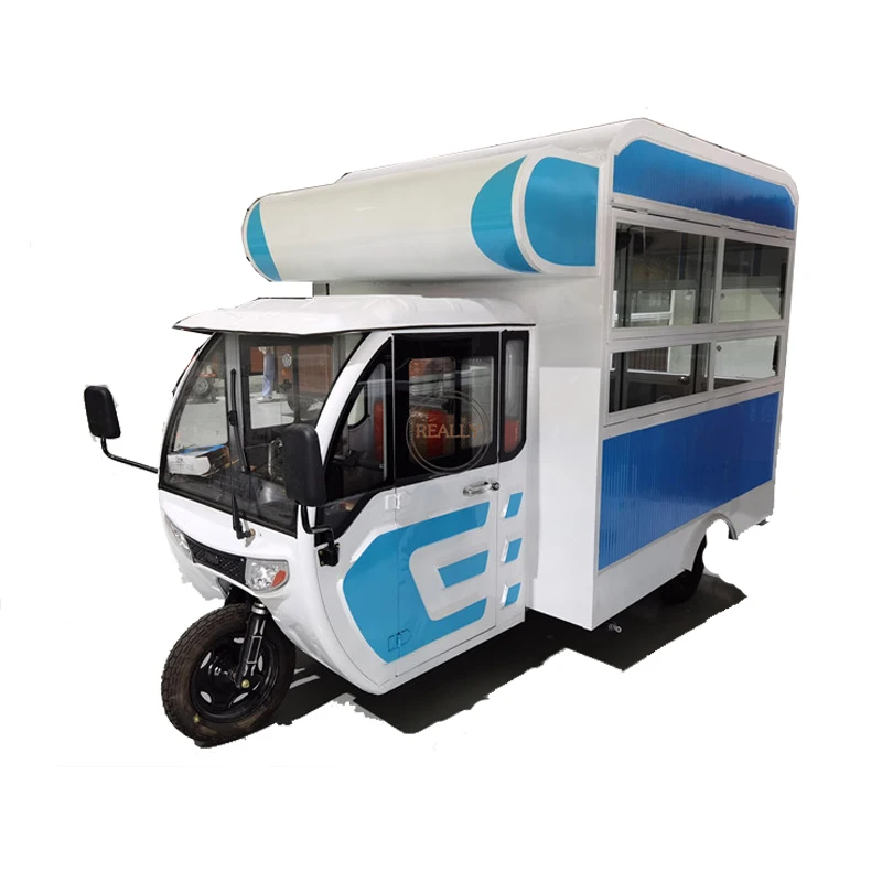 Electric Tricycle for Adults Food Truck Mobile Kitchen Snack Catering Trailer Ice Cream Hot Dog Hamburger Food Vending Cart