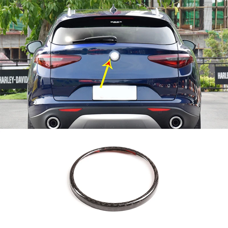 

For Alfa Romeo Giulia/Stelvio2020 rear logo circle real carbon fiber 1 piece set of interior car accessories