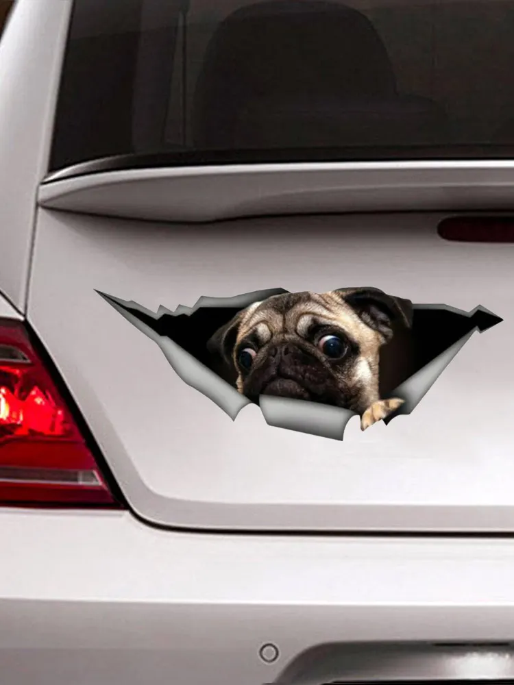 S50570#13/15/17CM Personality PVC Decal Pug V2 Car Sticker on Motorcycle Laptop Decorative Accessories