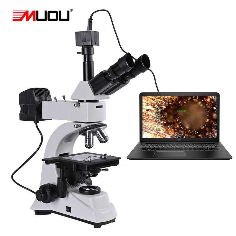Trinocular HD Metallographic Microscope 5MP USB eyepiece Metal Mineral LCD Chip Reflected Light Stereo Biological 2 uses