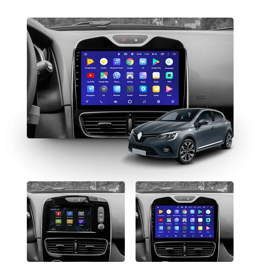 PX6 Android 10.0 128G Car GPS Navigation For Renault Clio 2016-2019 Auto Audio Radio Stereo Multimedia DVD Player Head Unit DSP