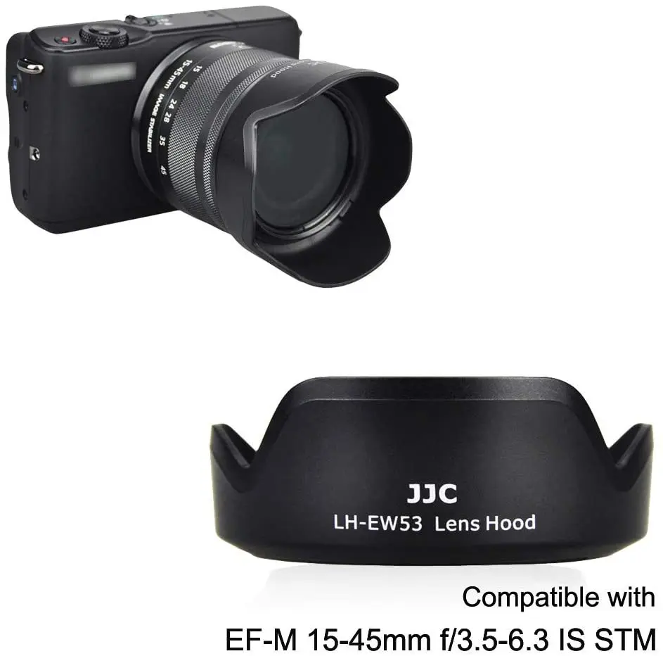 JJC Camera Lens Hood Shade for EF-M 15-45mm f/3.5-6.3 is STM Lens for Canon EOS M50 Mark II M5 M50 M6 Mark II M200 M100 M10