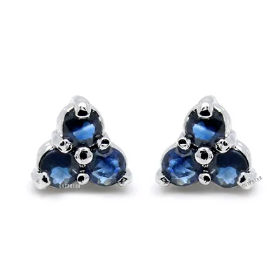 

CoLife Jewelry 100% Natural Blue Sapphire Earrings for Office Woman 3mm Sapphire Silver Earrings 925 Silver Sapphire Jewelry