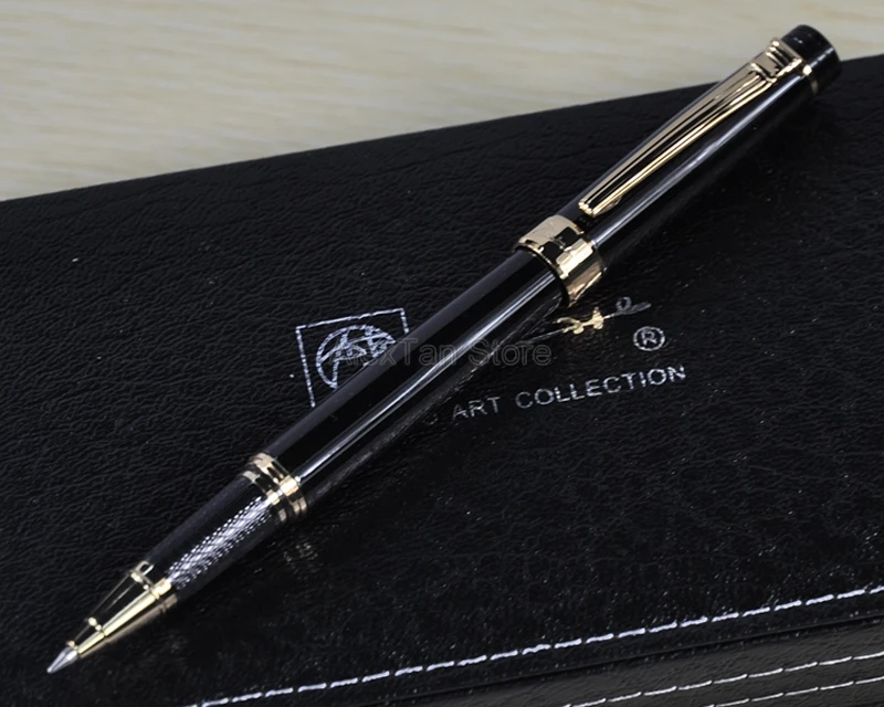 Picasso 917 Metal Roller Ball Pen Gloss Black And Golden For Office Business Writing Pens New