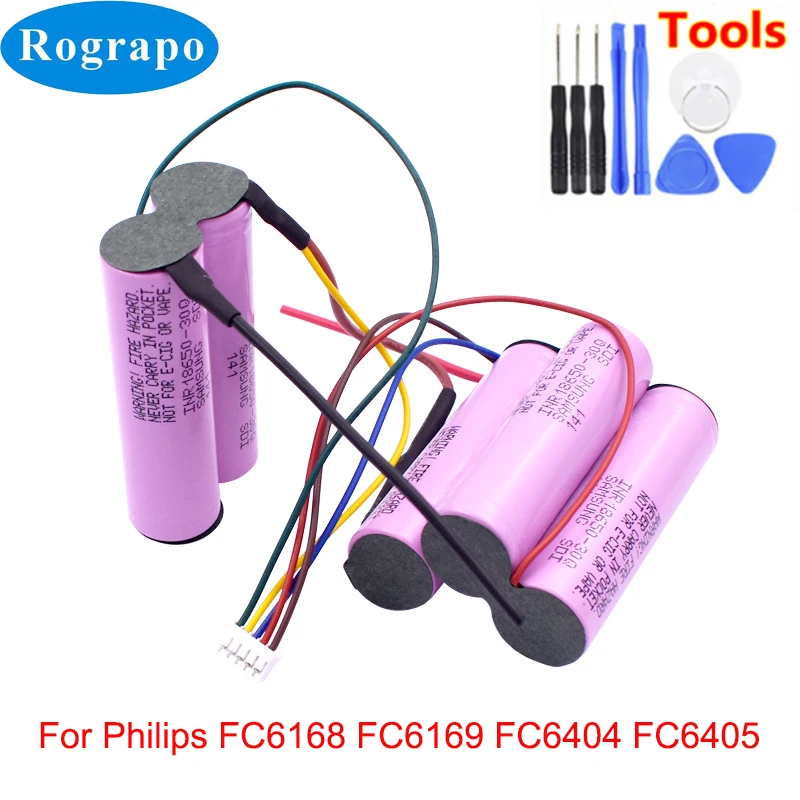 New 18V 3000mAh / 2600mAh Battery Pack For Philips FC6168 FC6169 FC6404 FC6405 Robot Vacuum Cleaner + Tools