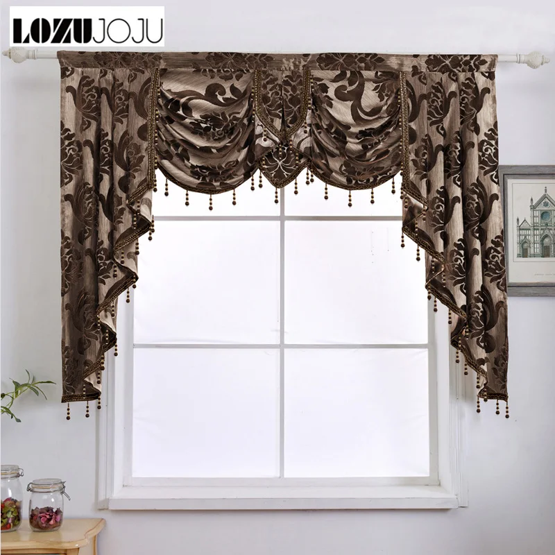 

LOZUJOJU Luxury Valance Drops Home Rustic Decorative Short Curtain for Living Room Bedroom Windows High Quality Floral Design