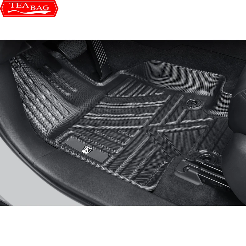 Car Floor Mats Double Layer TPE Foot Pads Interior Floorliner For Toyota Highlander XU70 Refit 2020-2022 Accessories For LHD