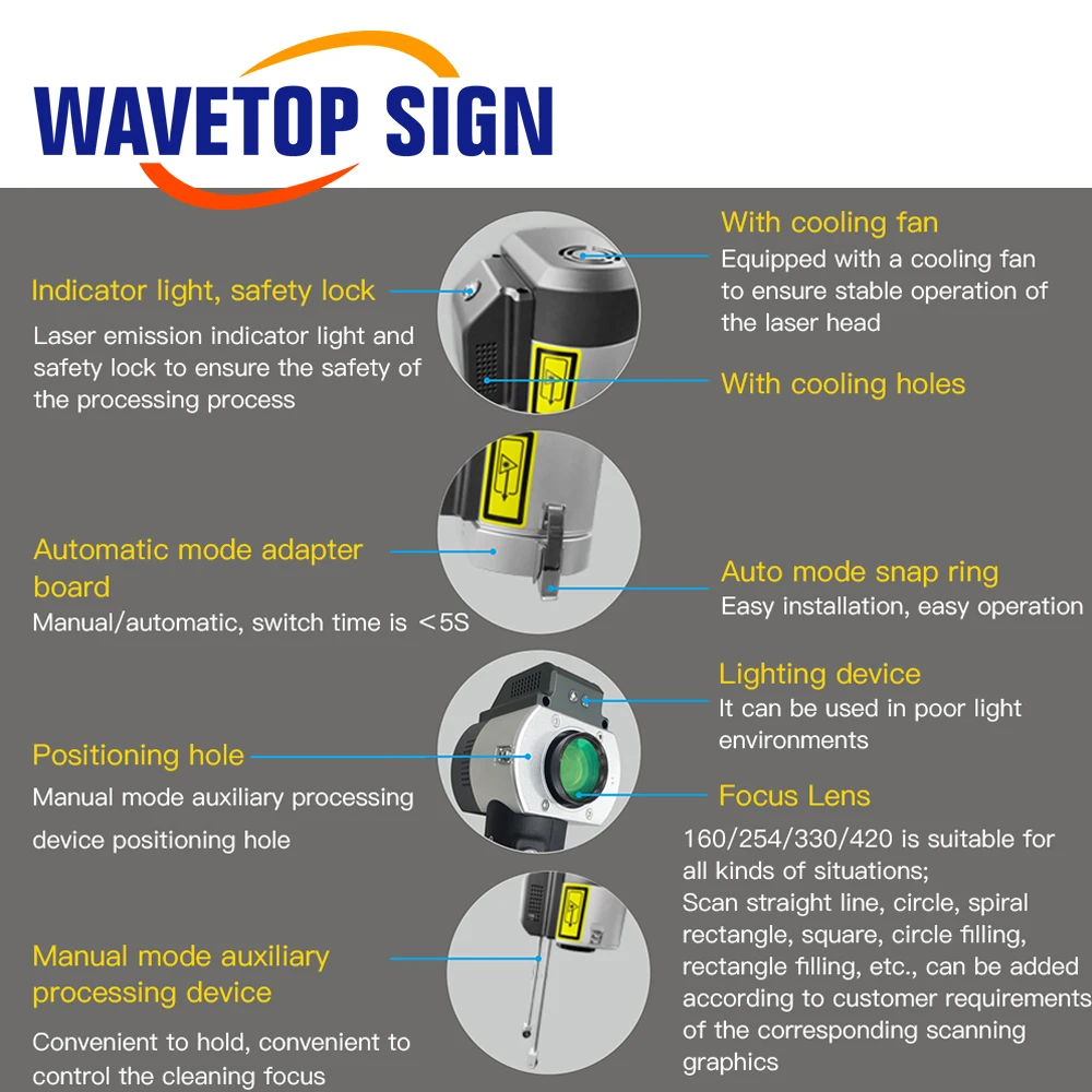 Máquina de descalcificação a laser com sistema de limpeza a laser WaveTopSign 200w 1064nm