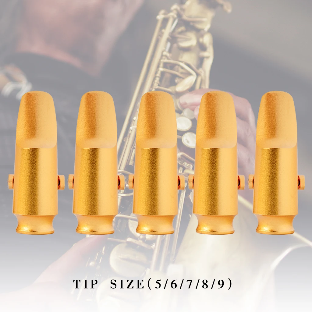 NAOMI Professional Soprano Saxophone Mouthpiece w/Cap And Adjustable Sax Ligature Size 5.6.7.8.9 Step Baffle For Jazz Music