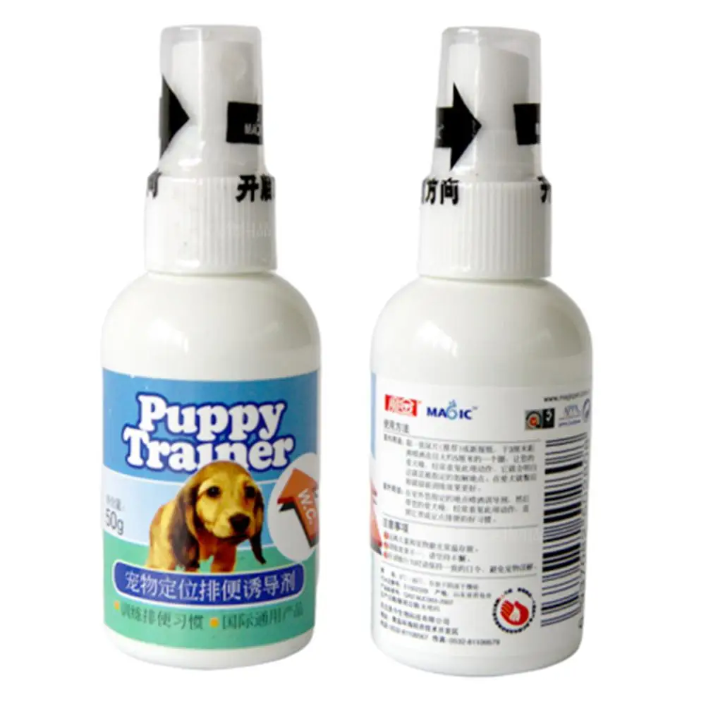 50ML สุนัขไม่เต็มเต็งการฝึกอบรมสเปรย์ไม่เต็มเต็ง Trainer Pet Corrector ท่องเที่ยวสัตว์เลี้ยง Pee ที่จุดคงที่ปัสสาวะ Trainer สำหรับสุนัขแมว