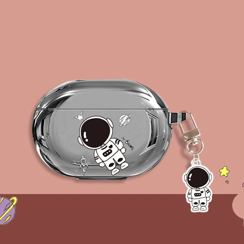 Luxury silver Plating case For Beats Studio Buds Case Cartoon soft shell with keychain shockproof Earphone Cover For StudioBuds