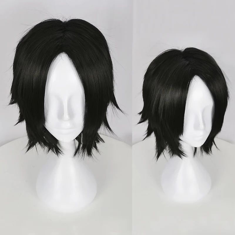 Portgas D. Ace Short Black Wig Heat Resistant Synthetic Hair Cosplay Wigs + Wig Cap