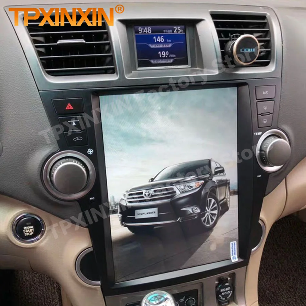 Carplay 2 Din Android9 Tesl- Stereo For Toyota Highlander 2007 2008 2009 2010 2011 2012 2013 GPS Video Receiver Player Head Unit