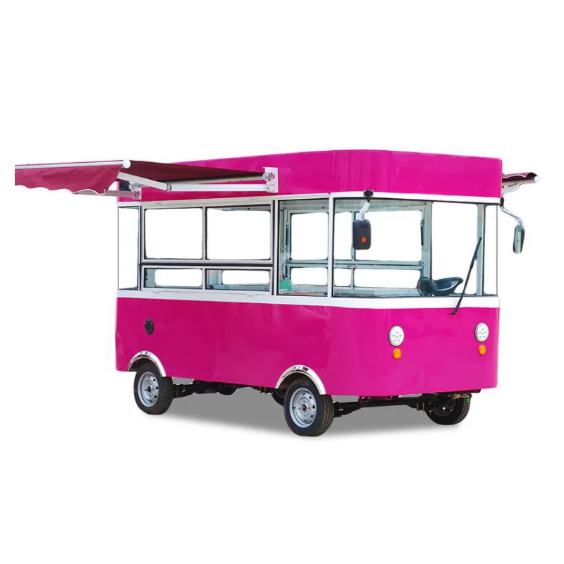 Food Cart Sliding Multifunctional Customize Popular Street Stainless Steel Coffee Truck Trailer Fast Ice Cream Van