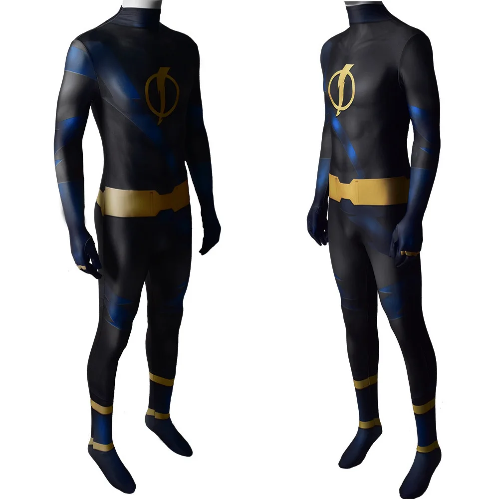 Supereroe Teen Titans Static Shock Costume Cosplay Zentai tuta tuta Disfraces De Halloween Costume per adulti/bambini