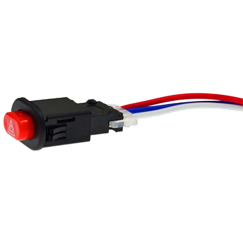 Red motorcycle electric car modified double flash switch Scooter warning switch Red Button Double jump switch with 11cm cable