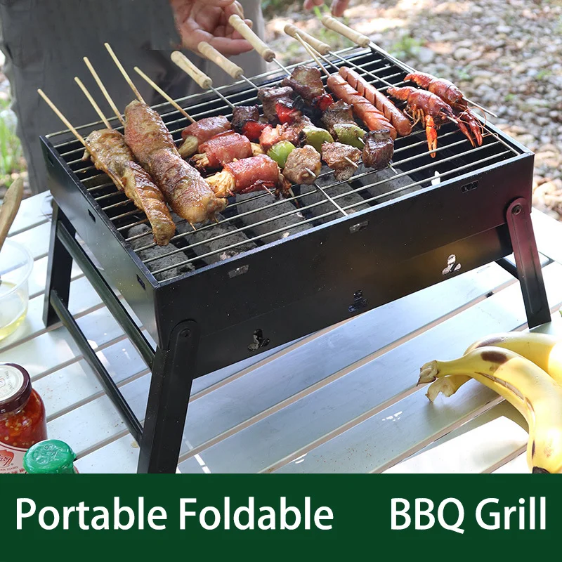 

Portable BBQ Grill Charcoal Stainless Steel Folding Barbecue Shish Kabob Stove Camping Outdoor Hiking High Quality 220V MB02