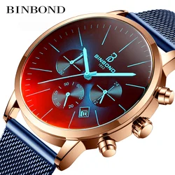 2020 New Top Luxury Fashion Brand  Watch Men Color Bright Glass Chronograph Men's Stainless Steel Business Clock Men Wrist Watch