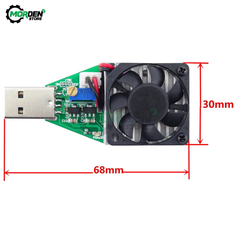 DC 3.7-13V 15W Discharge Capacity Battery Tester USB Industrial Electronic Test Load Resistor with Fan Adjustable Current Module