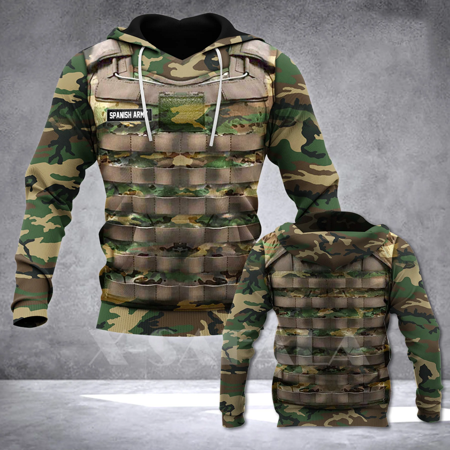 SPANISH ARMY Soldier Uniform 3D Printed Hoodie Man Female Zipper Pullover Sweatshirt Hooded Jersey Streetwear Tracksuits-4