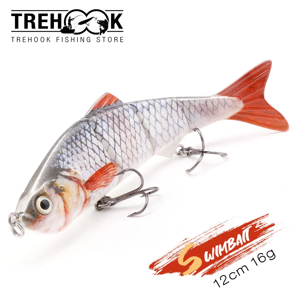 TREHOOK 12cm 16g 3-Segments Jointed Bait Fishing Lures Sinking Wobblers Pike Artificial Bait Hard Swimbait Crankbait Sea Fishing