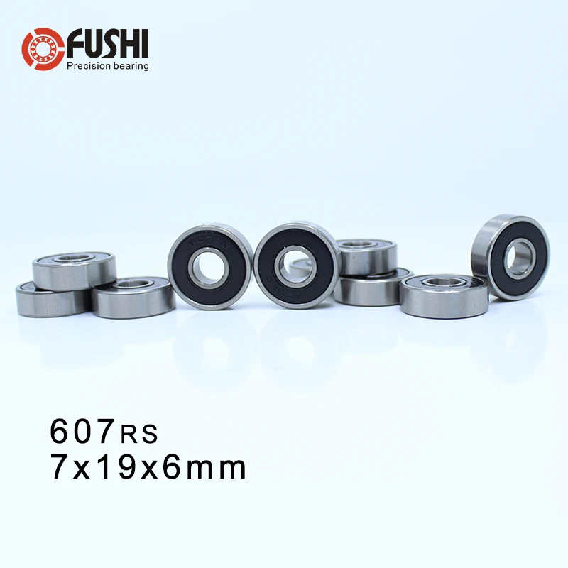 607RS Bearing ABEC-1 10PCS 7x19x6 mm Miniature 607 2RS Ball Bearings 607-2RS EMQ Z2 V1