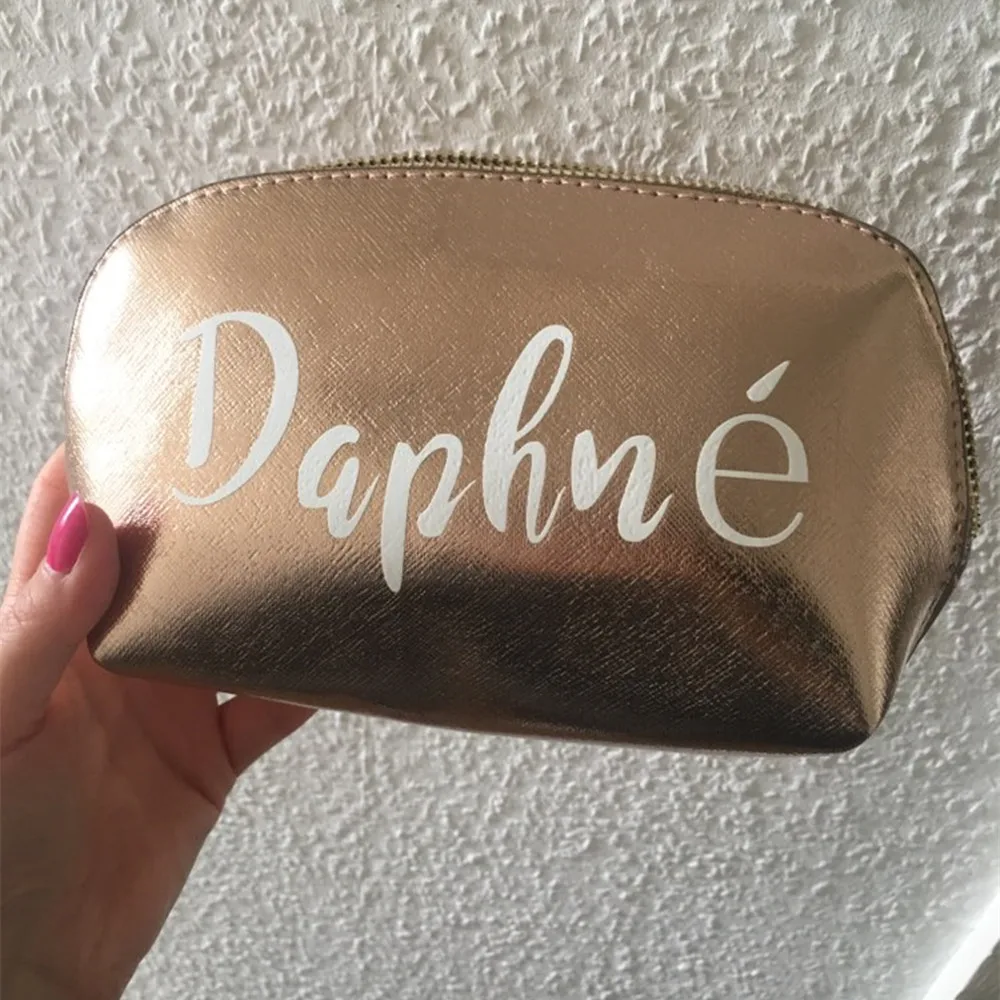 Personalised Bridesmaid Gift Make Up and Swimsuit Waterproof Bag Maid of Honour Gift - Unique Gift for Bridal Party Custom