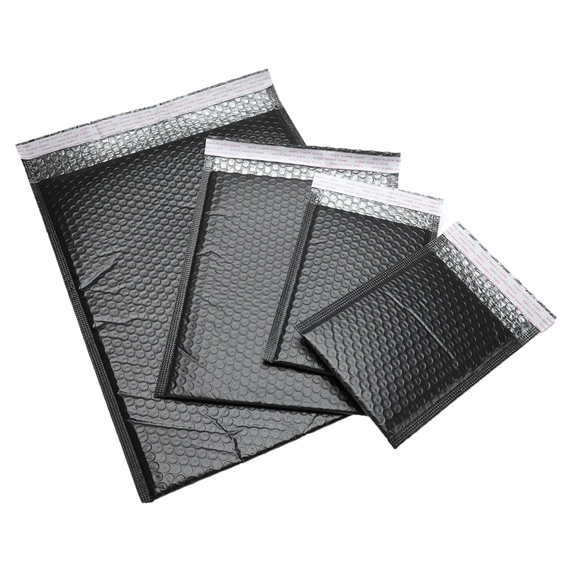 Mới 50 Cái/lốc Đen Xốp Bong Bóng Nhân Viên Đưa Thư Túi Tự Cói Nhân Viên Đưa Thư Đệm Bao Thư Đóng Gói Vận Chuyển Sách Bao Da Ốp Lưng Túi Có Bong Bóng