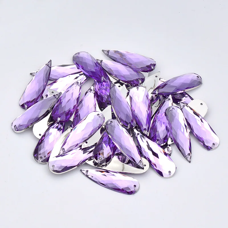 ملابس جوناو-كريستال ، 10 × 30 ، 20 ، حجم كبير ، أرجواني فاتح ، بلورات ، ظهر مسطح ، أكريليك ، كريستال ، للملابس