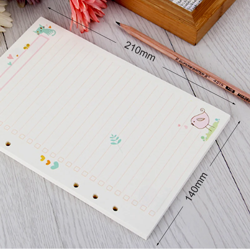 A5 Daily Planner Weekly Month Planner2021 Loose Leaf Notebook Refill Paper Dot Grid Notebook White Paper Notebook School(10PCS))