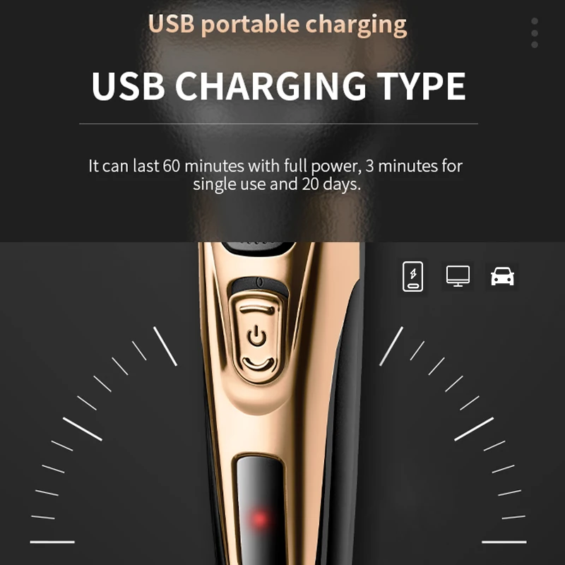 Kemei 3in1 أدوات للعناية الشخصية ماكينة حلاقة كهربائية للرجال أداة تهذيب شعر اللحية الجسم الأنف الأذن ماكينة حلاقة الوجه قابلة للشحن