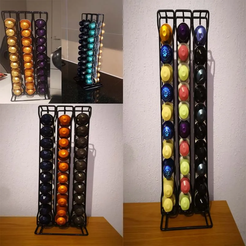 Practical Coffee Capsule Holder Coffee Tamper Coffee Pod Holder Tower Stand For 60 Nespresso Capsules Storage soporte capsulas