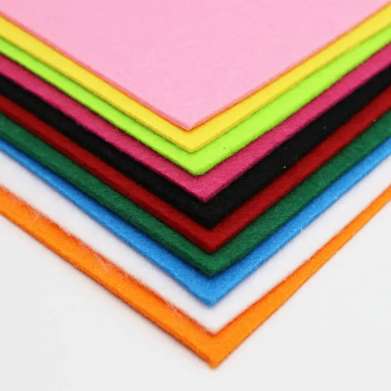 10pcs 10 Color 2mm Non-Woven Felt Fabric Polyester Cloth Felt Fabric DIY Bundle for Sewing Doll Handmade Craft Thick Home Decor