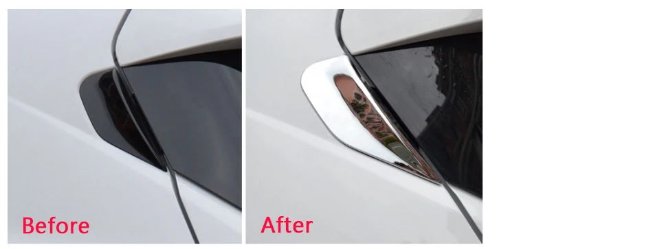 2Pcs Auto Hinten Fenster Spoiler Seite Bevel Säule Post Verchromt Trim Abdeckung für Buick Opel Vauxhall Mokka 2012-2018 zubehör – Detail 5