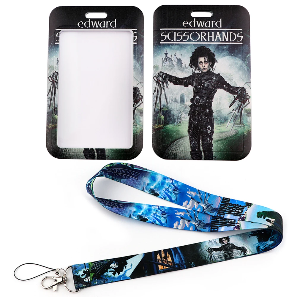 LX916 Movie Scissors Hand Man Key Lanyard ID Card Sleeves Badge Holder Phone Rope for Pendant USB DIY Neck Strap Cord Lariat