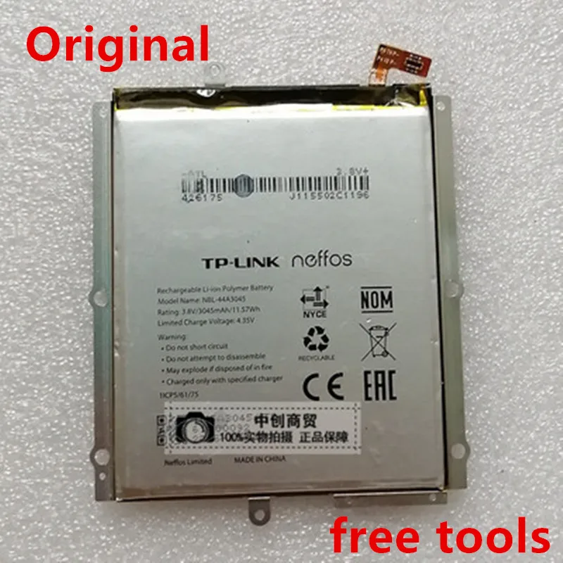 

Original Top Brand 100% New 3045mAh NBL-44A3045 Battery for neffos C5 Max TP702A B C E Batteries + free tools