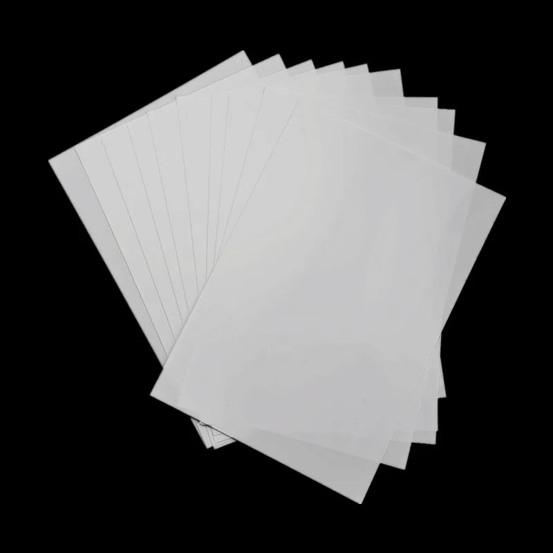 10 szt. Pojedyncze arkusze termokurczliwej folii plastikowej do druku, do drukarek atramentowych, pusta folia termokurczliwa, papier A4 do druku, zestaw akcesoriów DIY do zabawy.