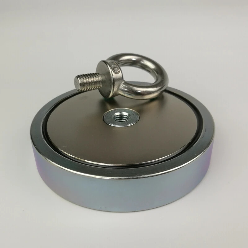 600Kg Design Magnet Strong N52 Neodymium Permanent Magnet Fishing Magnets with Ring Super Imanes Magnetic Material Base